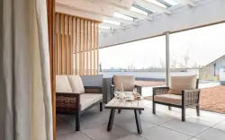 Vonkajšia terasa, BIO Thermalhotel Falkenhof ****, Bad Füssing, Nemecko
