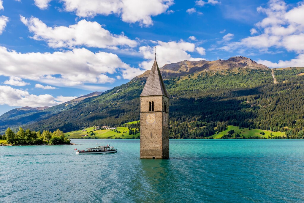 Reschensee, Rakúsko, Tirolsko 