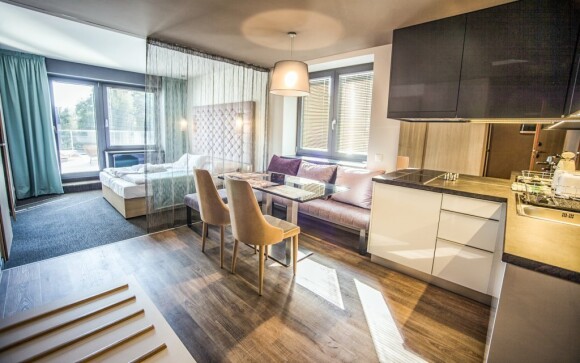Súčasťou Deluxe apartmánov je aj kuchynka