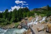 Horský vodopád s mostom, Active Hotel Gran Zebru' ***, Cogolo di Peio (TN), Taliansko