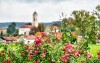 Ruža a kostol, Mariandl im Oberwirt, Eggenfelden, Nemecko