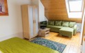 Podkrovný apartmán s rohovou vaňou, Penzión Trámky, Vikýřovice, Jeseníky